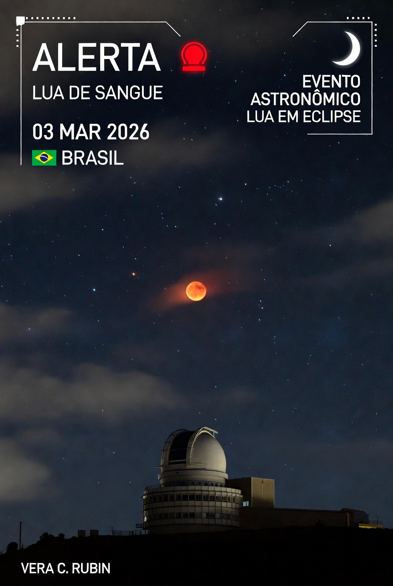 Lua de Sangue Março 2026: Eclipse Lunar Total Visível no Brasil! 
